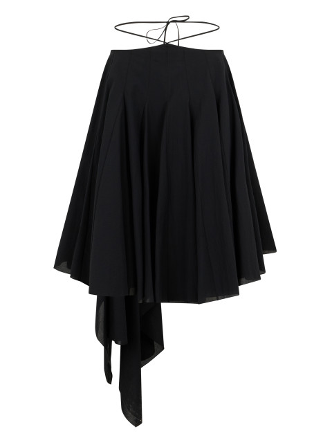 Short dress with ruffles in cotton blend