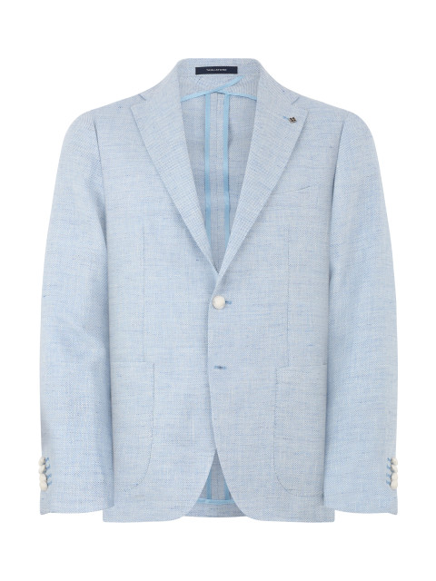 Unlined jacket in linen and wool