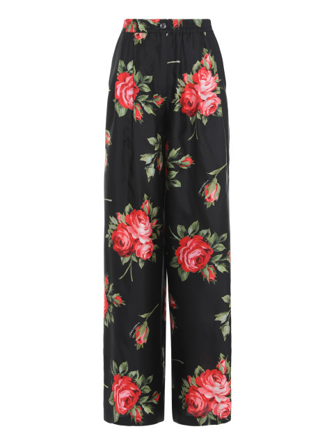 Loose trousers in twill