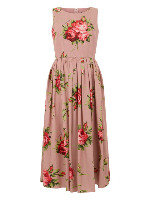 Floral midi dress in cotton
