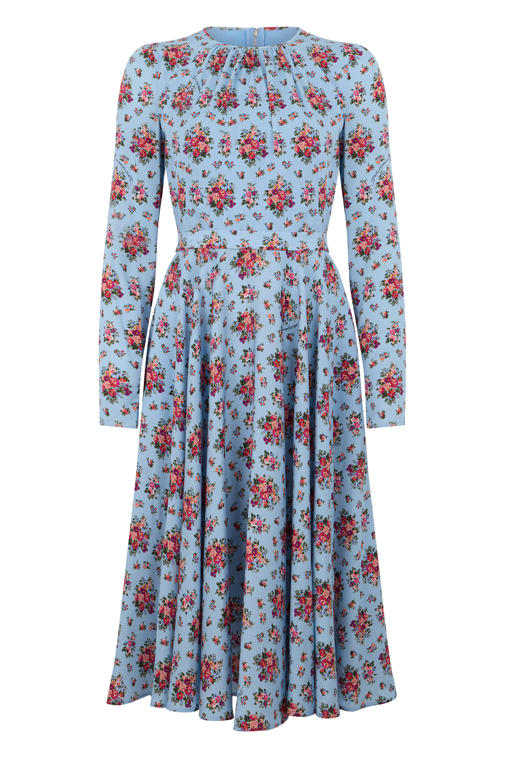 Midi floral dress in silk
