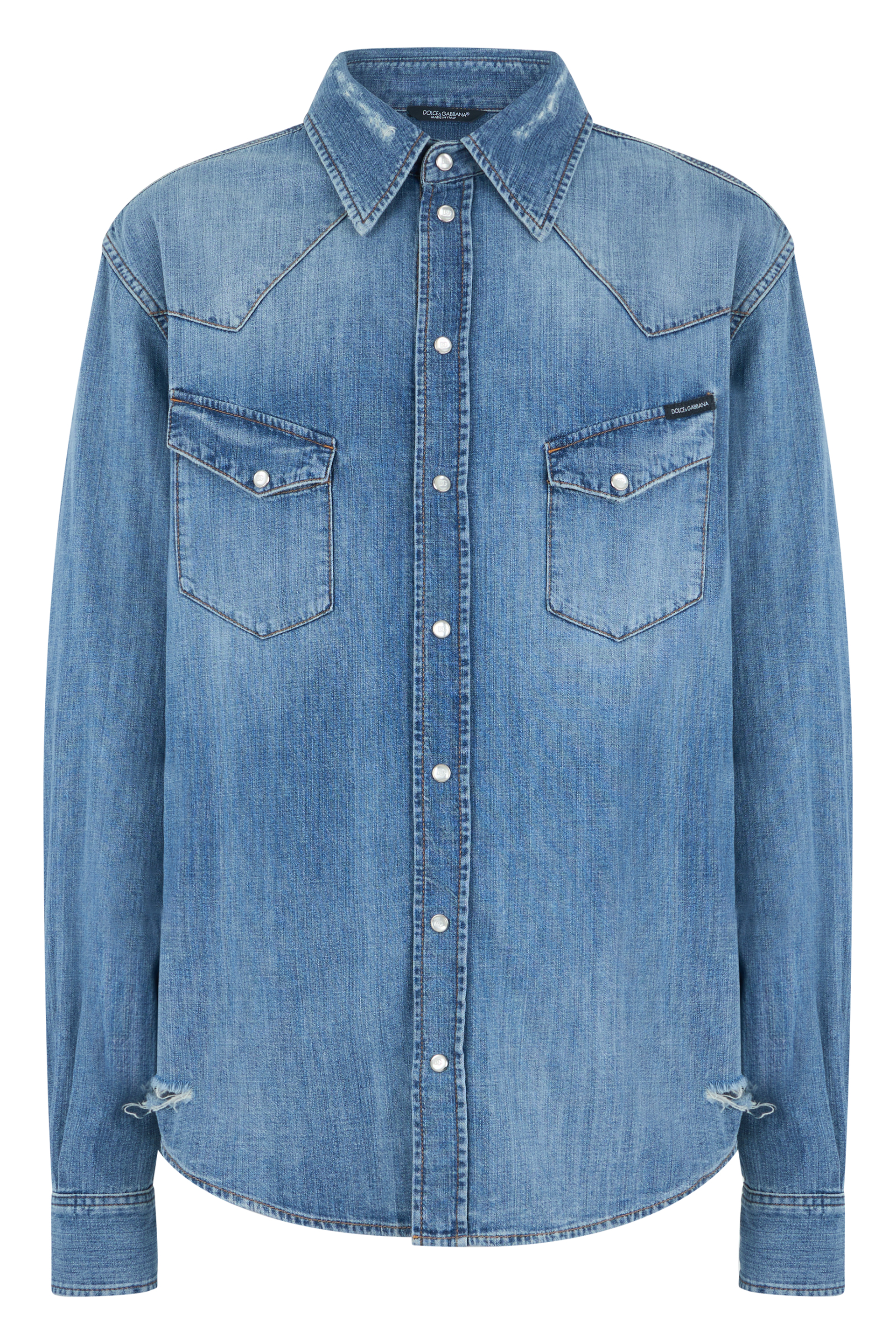 Denim shirt made of cotton