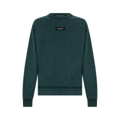 Cotton sweatshirt vintage effect and logo