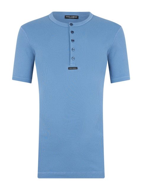Serafino T-shirt in cotton ribbed