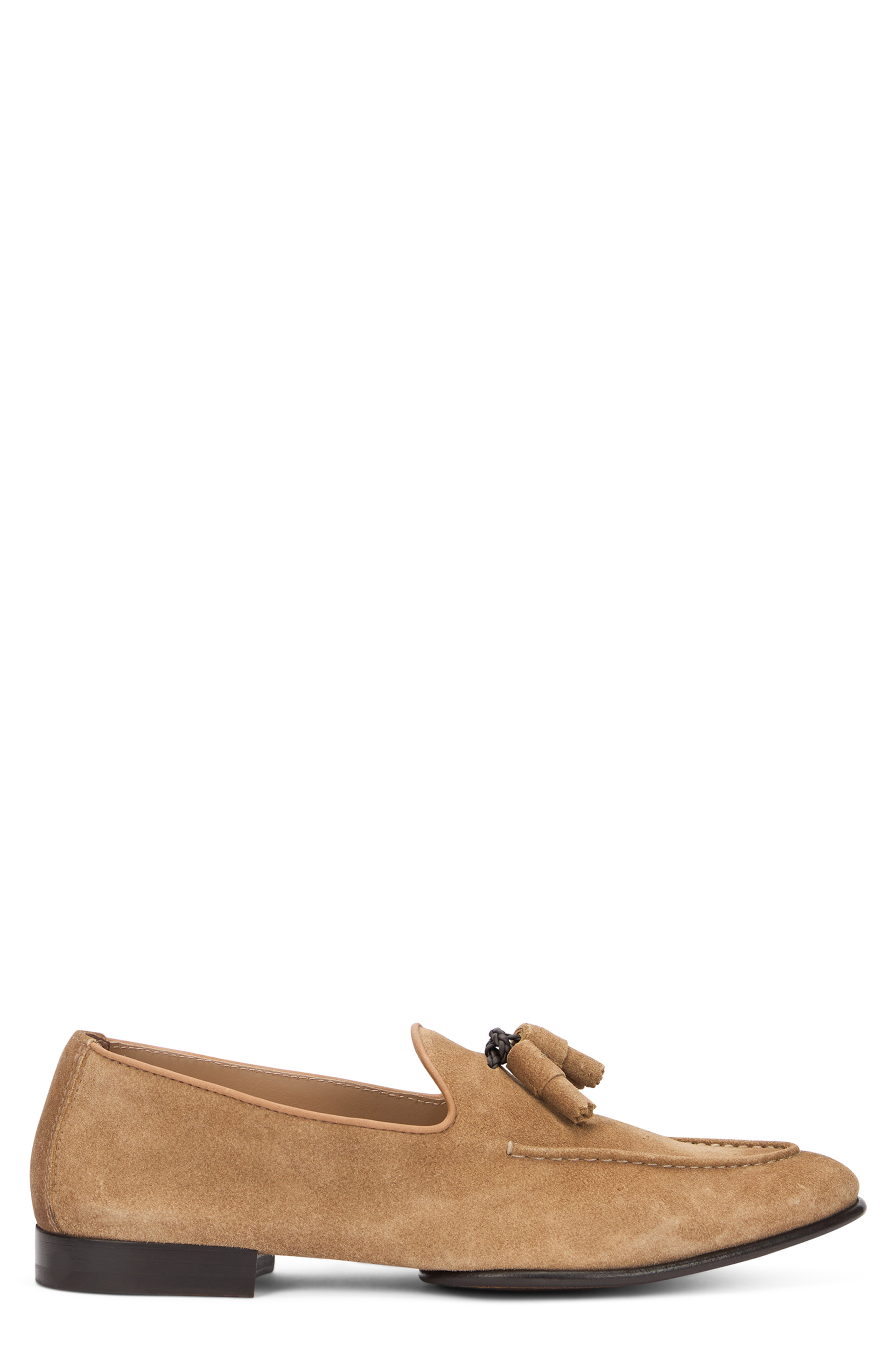 Suede loafers with napa