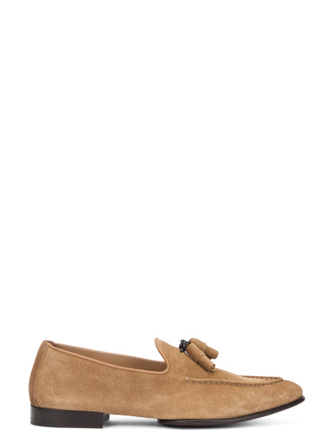 Suede loafers with napa