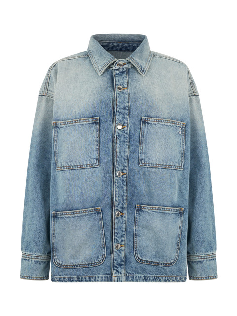 Denim jacket with patch pockets