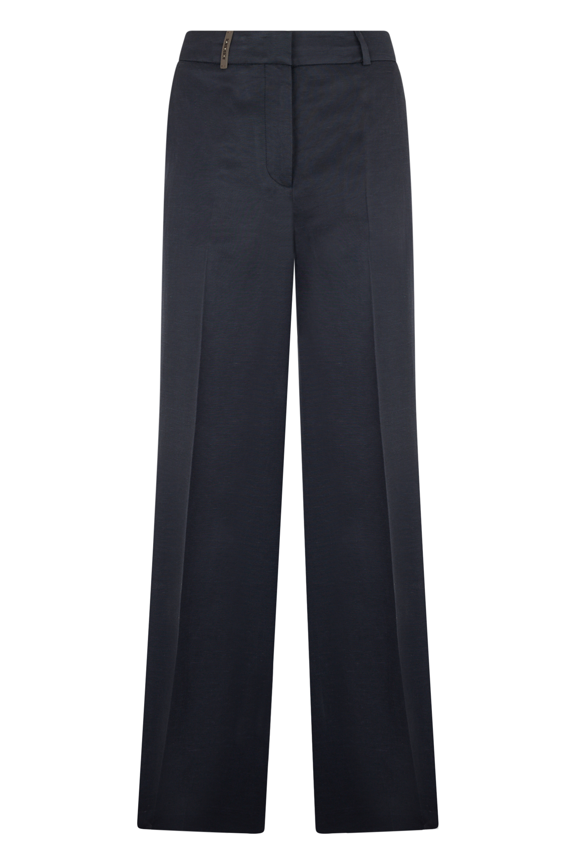 Cotton trousers with pleat