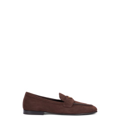 Loafers with logo in suede