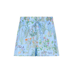 Silk printed twill bermuda