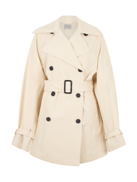 Double-breasted cotton trench