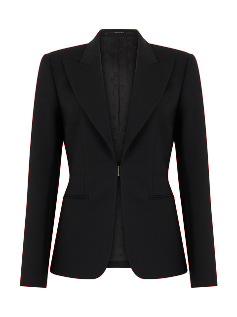 Single-breasted blazer in stretch wool