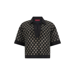 Top in tweed lamé with rhinestones