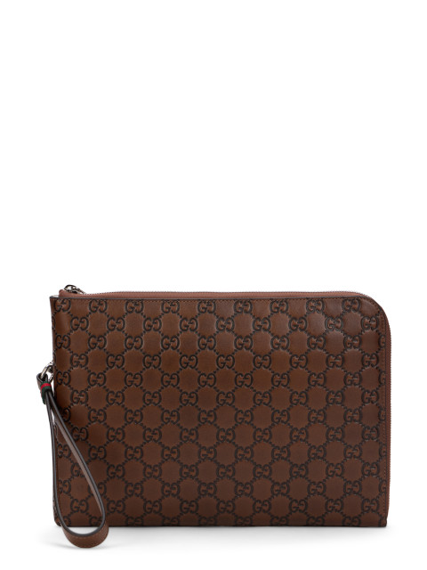 GG Emblem Pouch Bag in leather