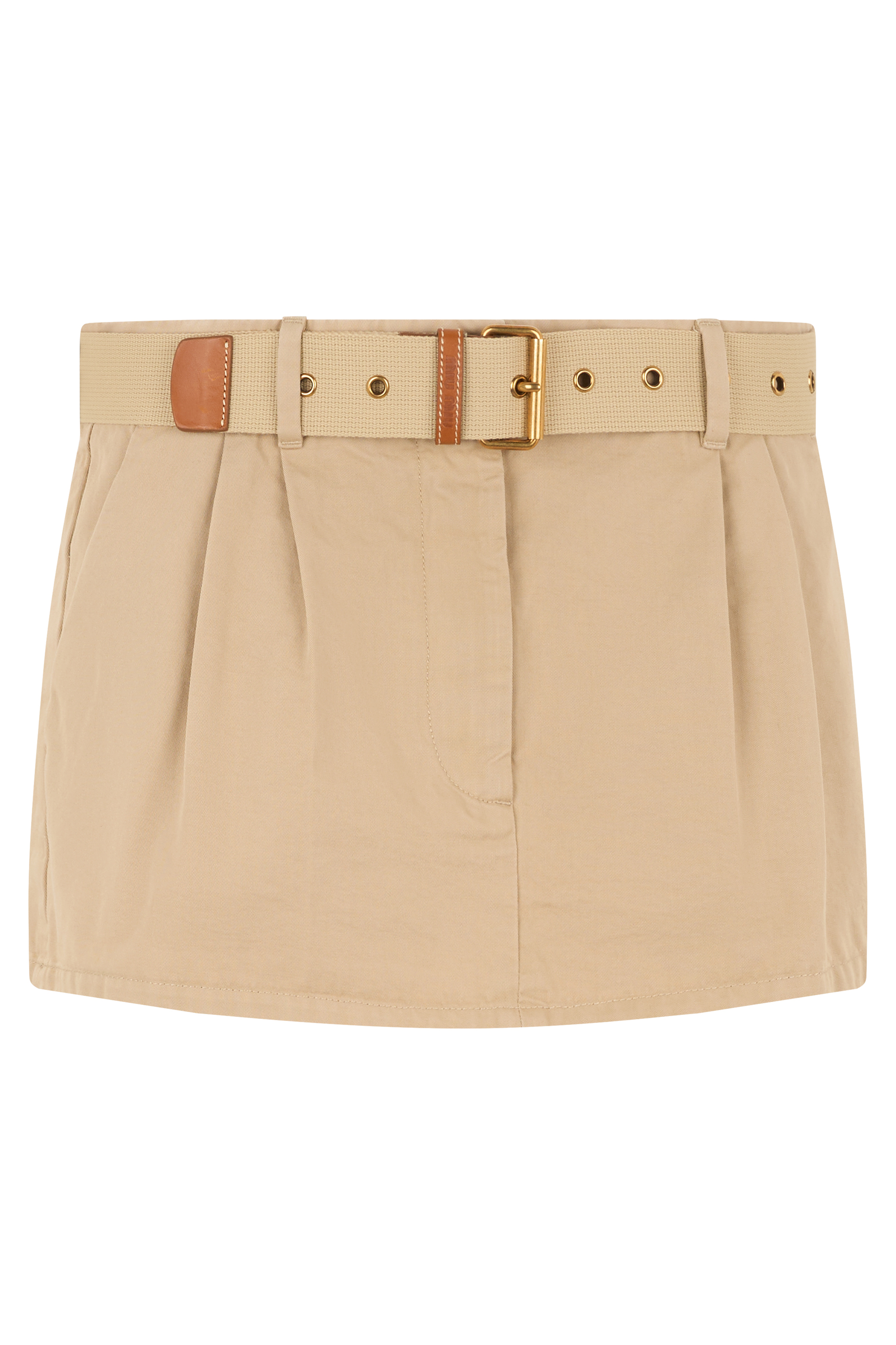Cotton drill mini skirt
