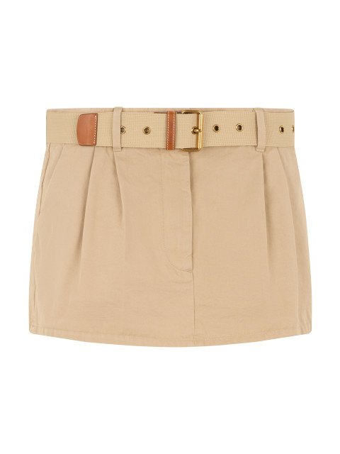 Cotton drill mini skirt
