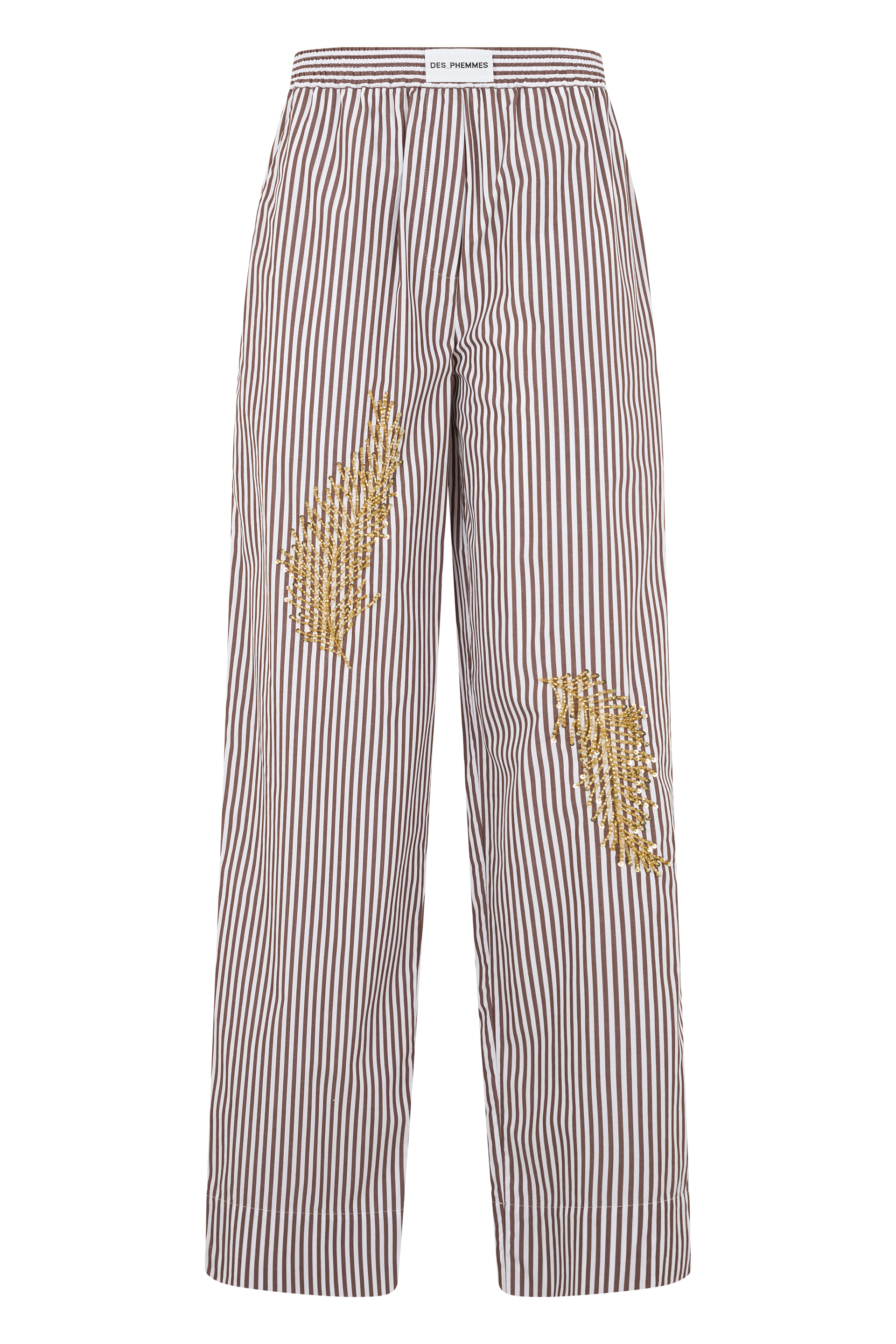 Striped pants with rhinestones