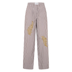 Striped pants with rhinestones