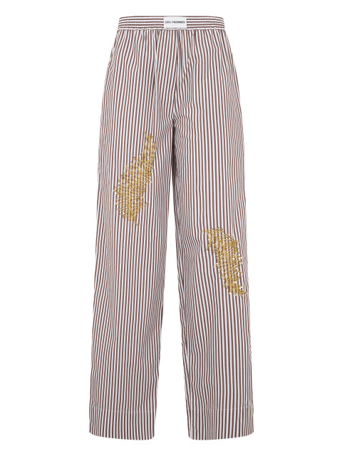 Striped pants with rhinestones