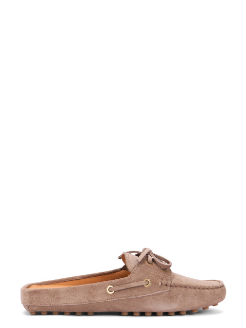 Suede moccasin sandal