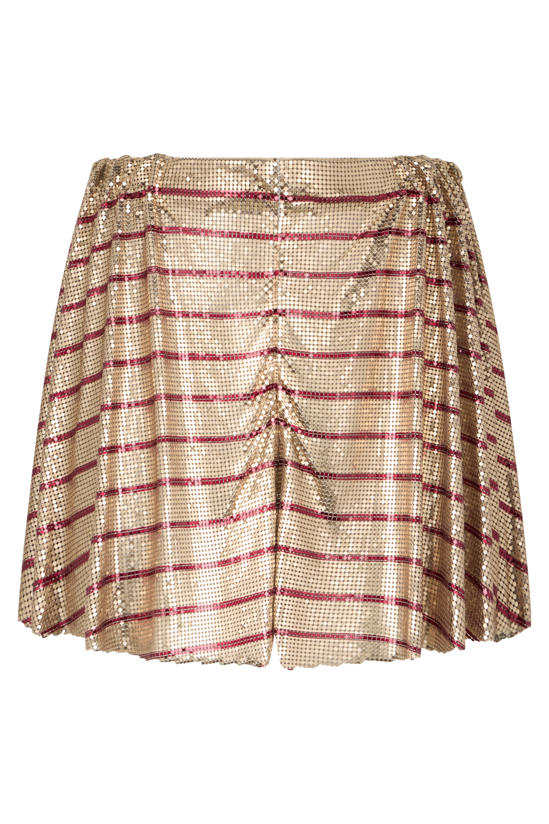Short skirt in metal mesh