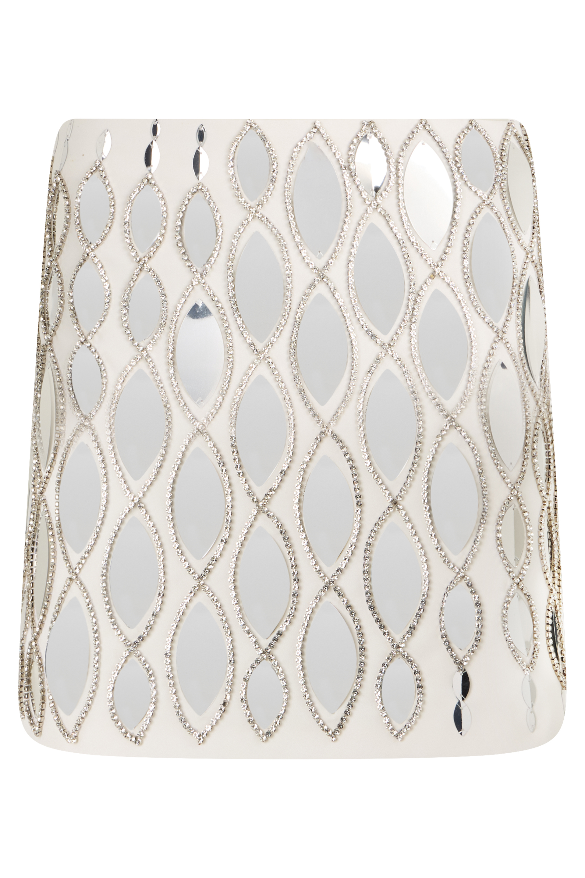 Short skirt with mirrors and rhinestones