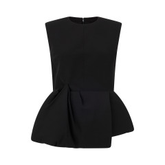 Top with peplum in wool and silk