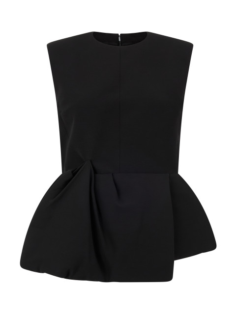 Top with peplum in wool and silk