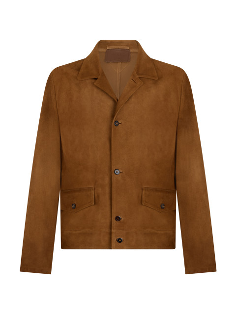 Short jacket in suede leather