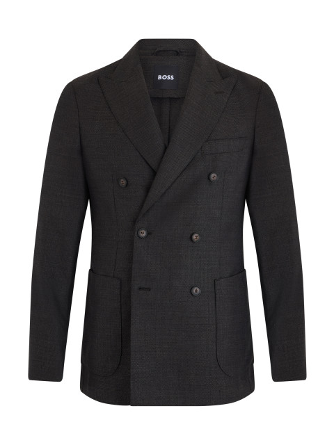 Double-breasted jacket in wool fabric