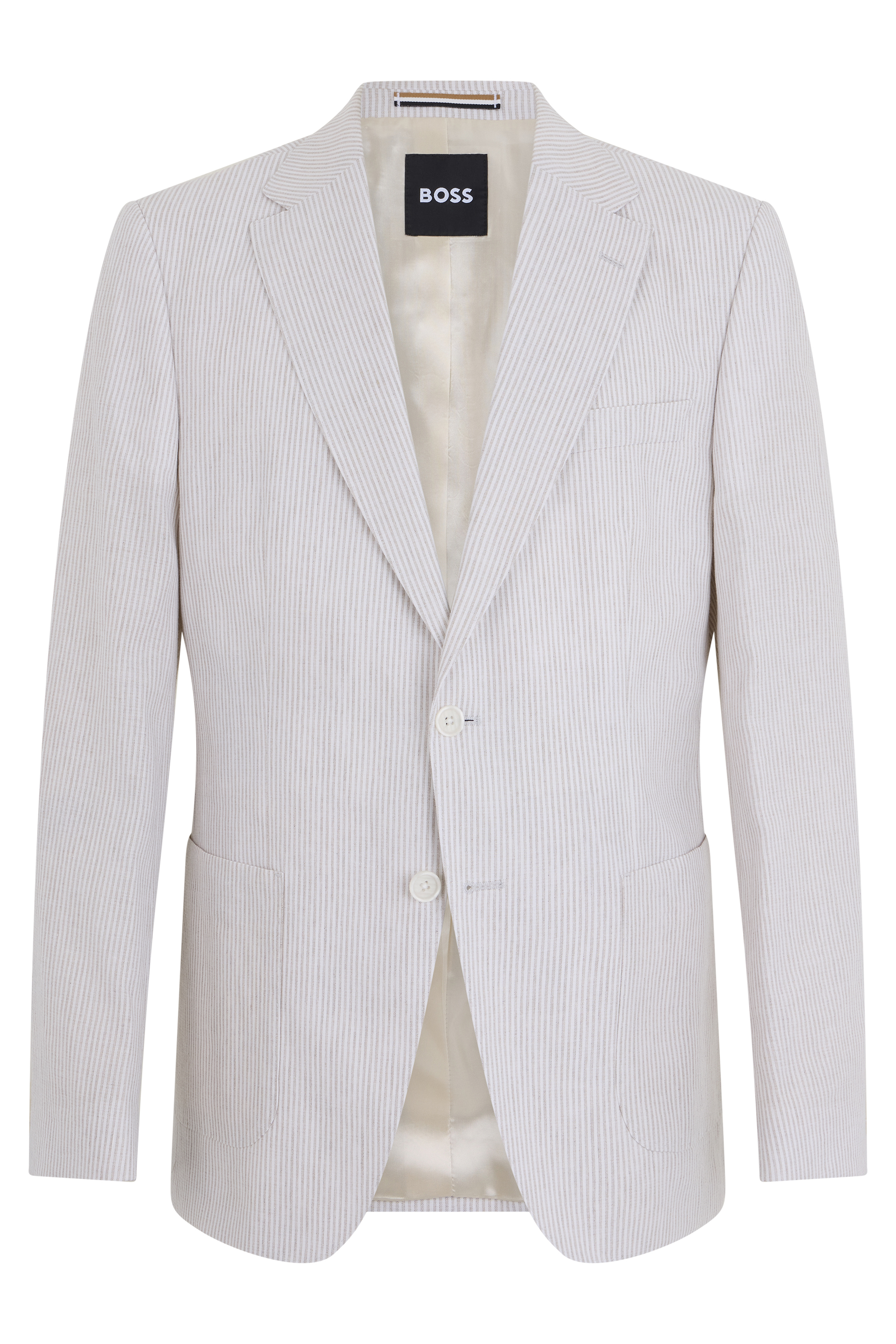 Single-breasted jacket in striped fabric