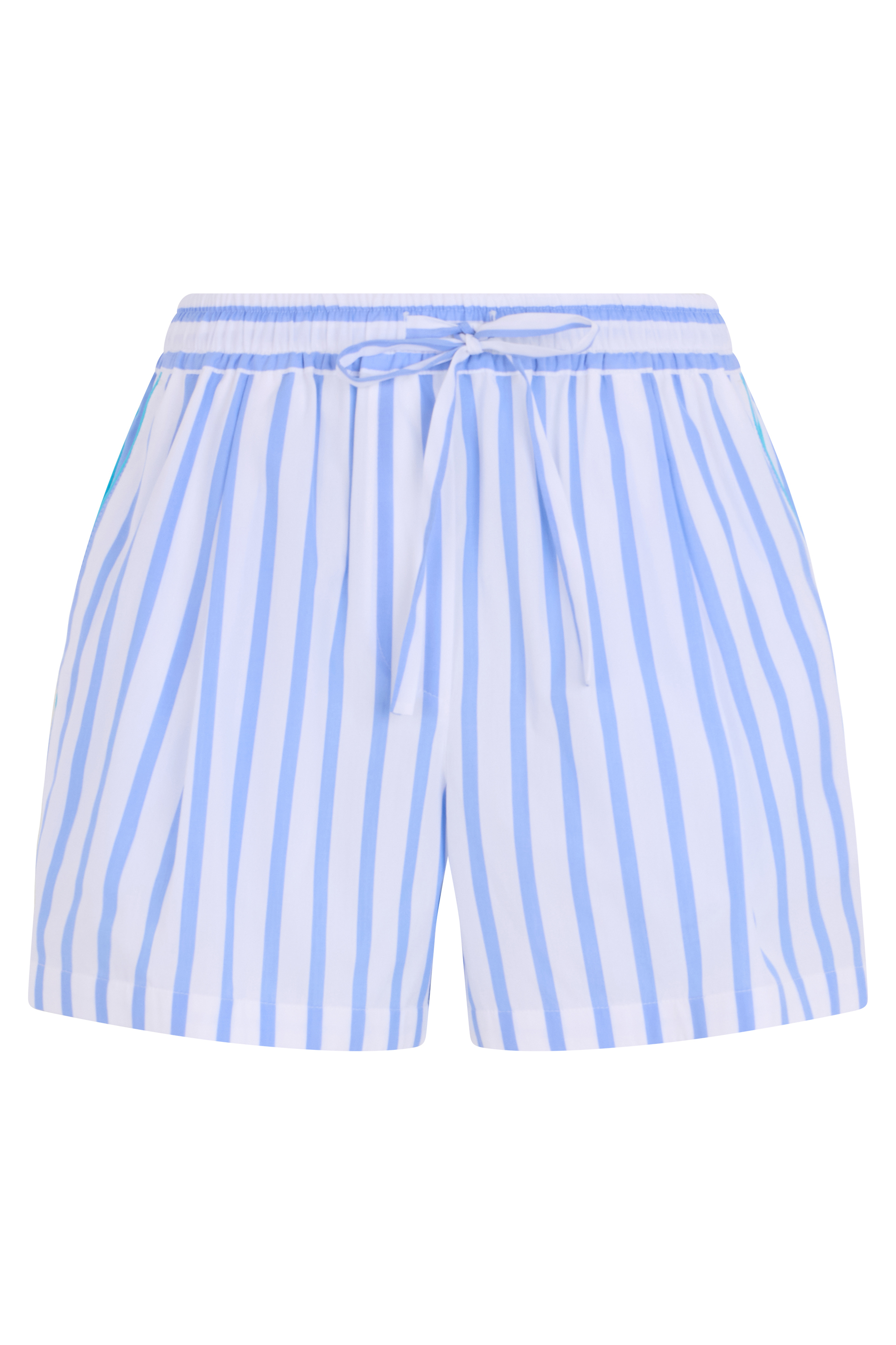 Striped poplin shorts