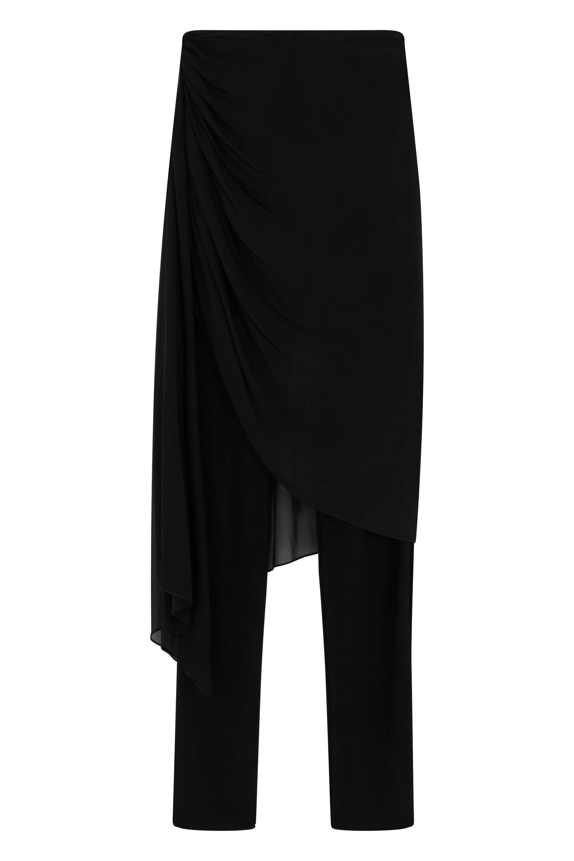Pants with asymmetrical skirt