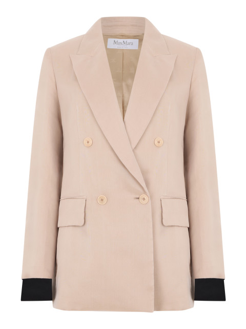 Double-breasted blazer in silk