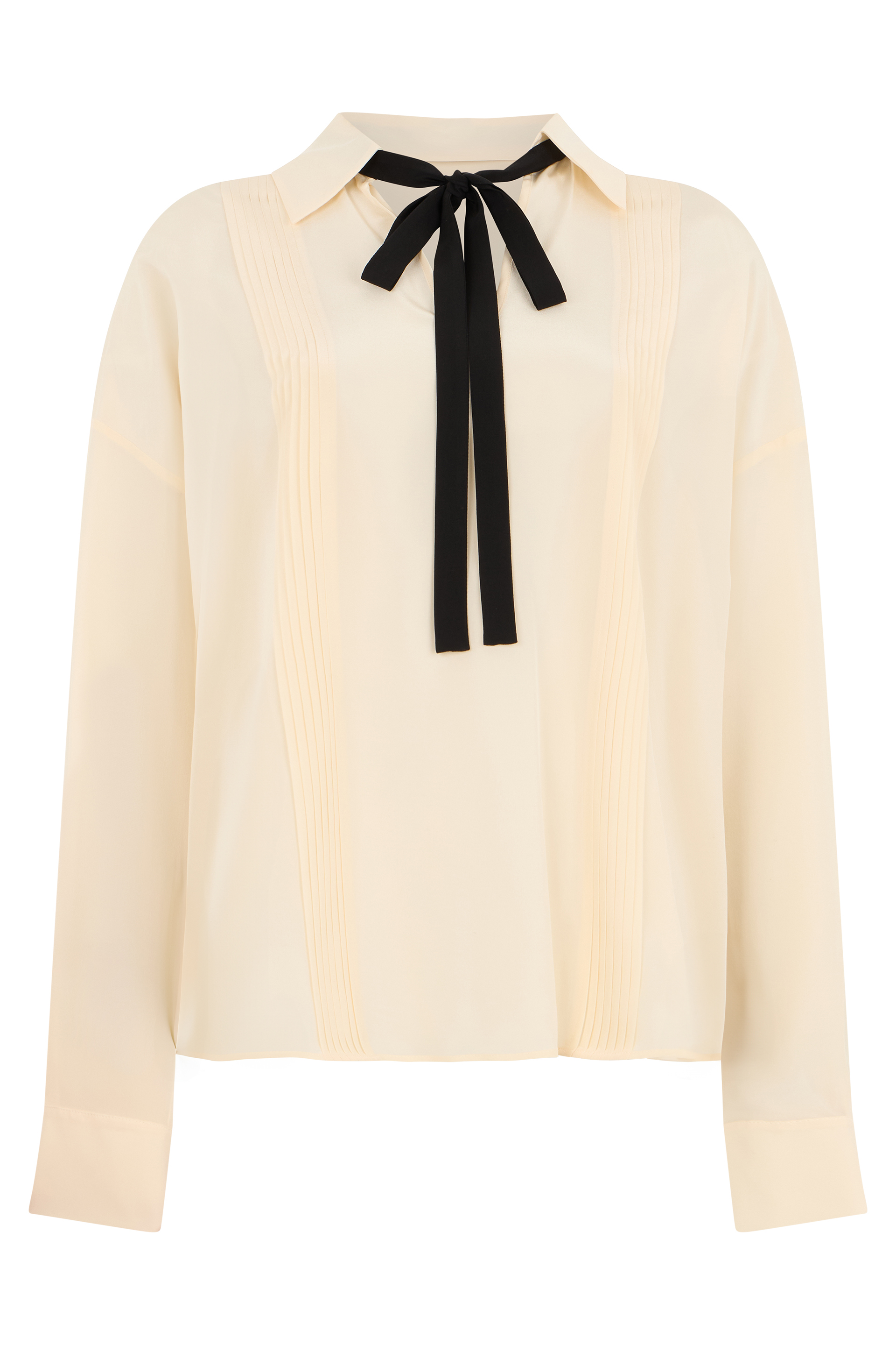 Blouse with collar and ribbon