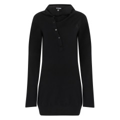Asymmetric dress in wool and cashmere