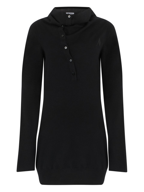 Asymmetric dress in wool and cashmere