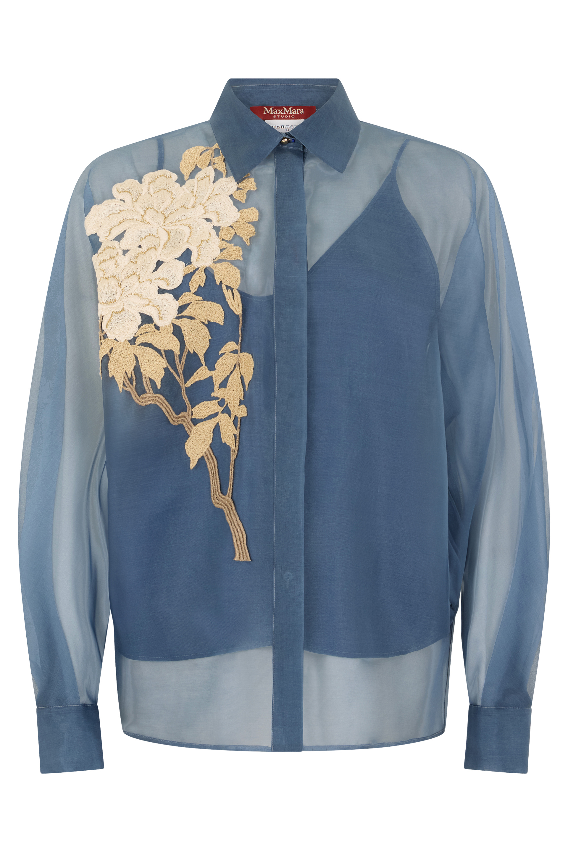 Silk shirt with embroidery