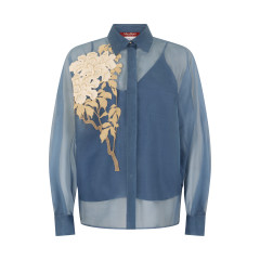 Silk shirt with embroidery