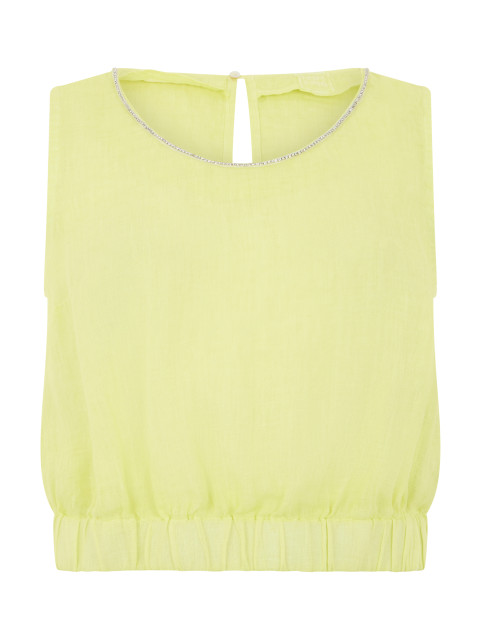 Linen blouse with rhinestones