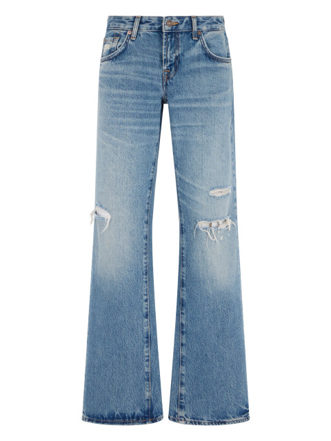 Wide-leg cotton jeans