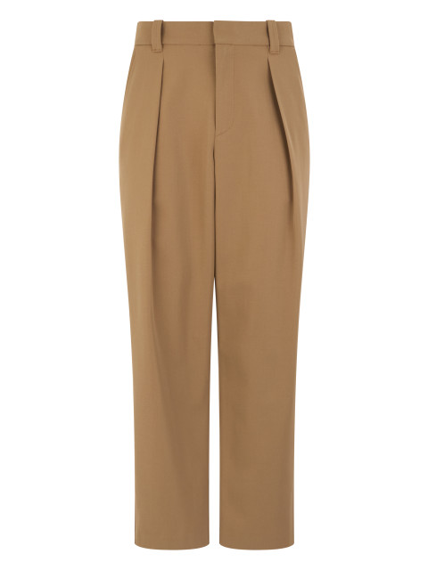 Loose-fitting pants in cotton blend
