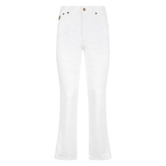 Crop denim pants in cotton blend