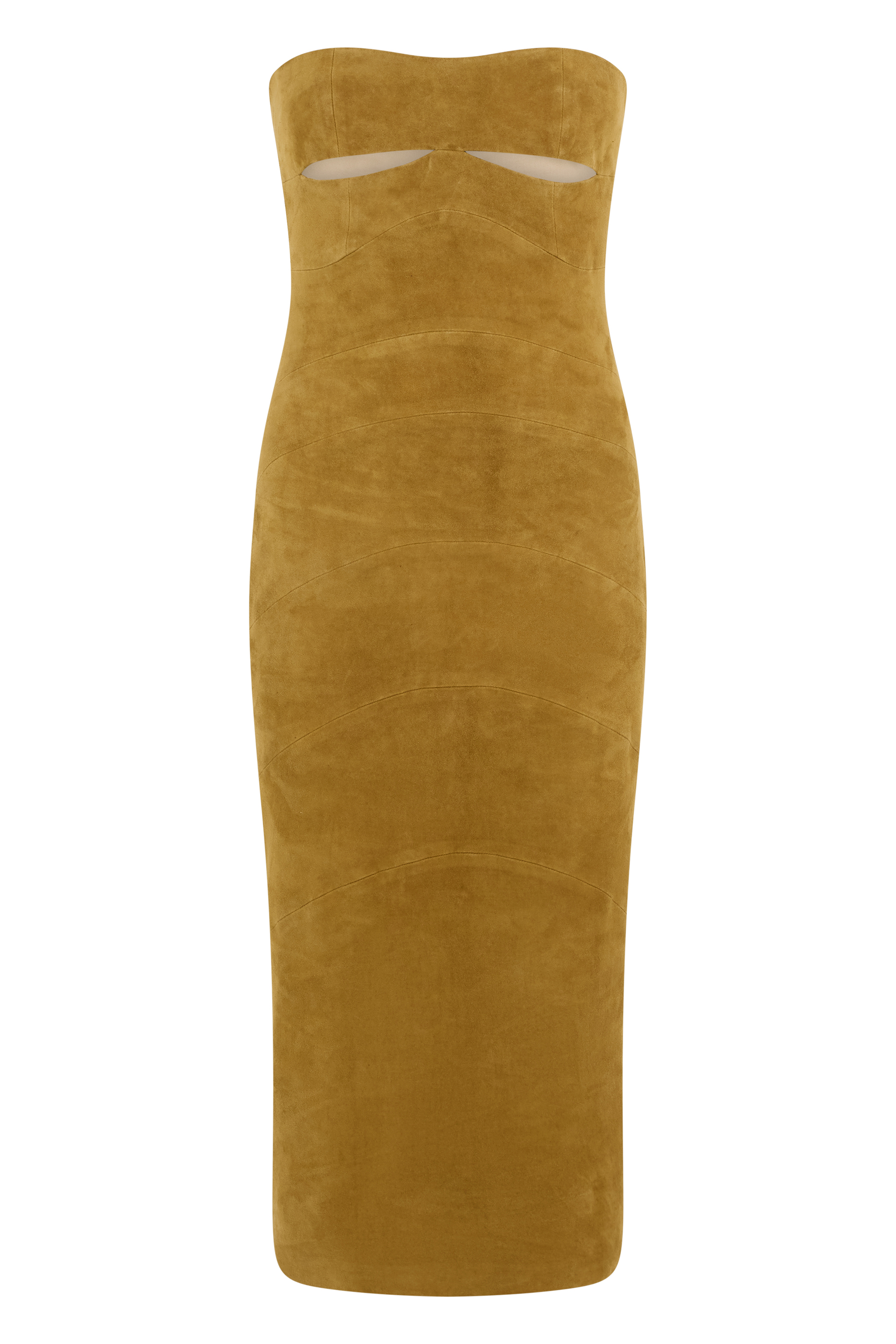 Midi dress in suede