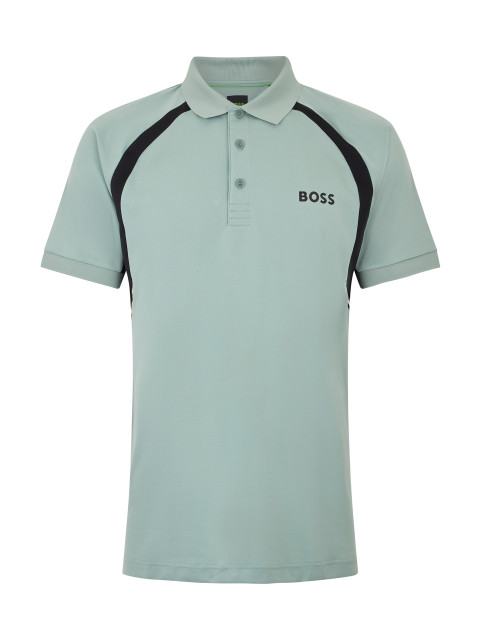 Slim fit polo in elastic fabric