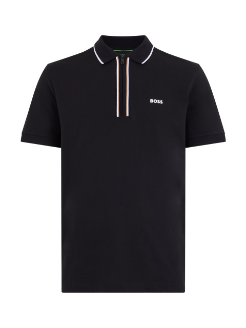 Cotton polo with zip
