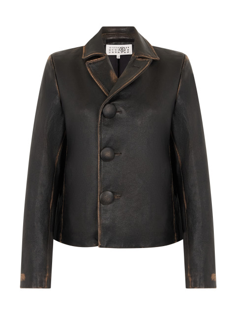 Short leather jacket