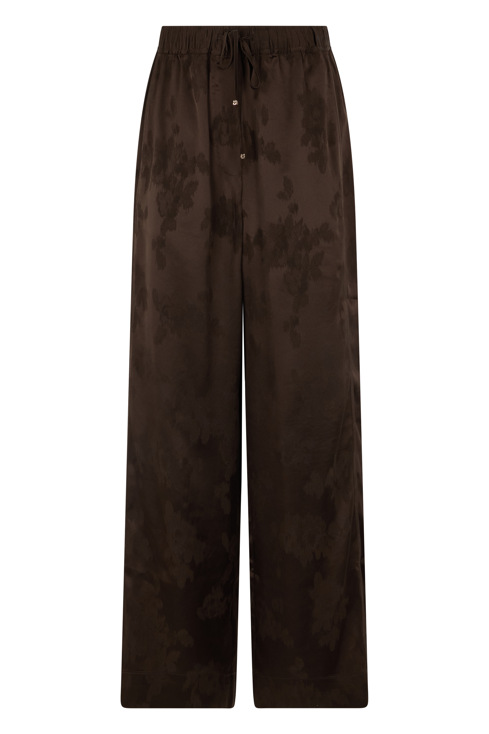 Satin pants with elastic waistband