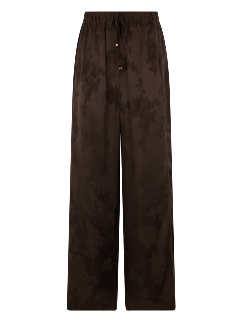 Satin pants with elastic waistband