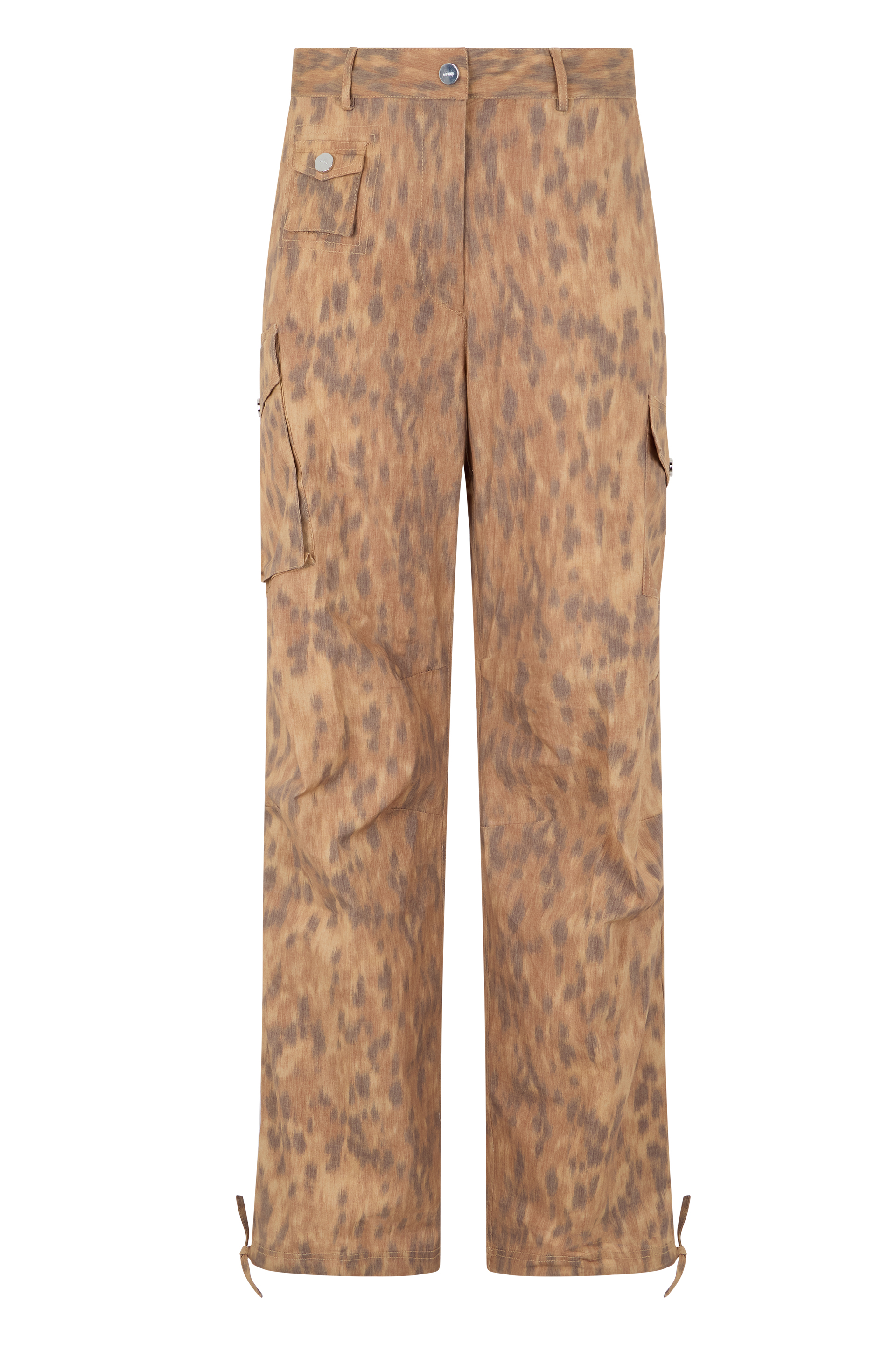 Printed cotton cargo pants
